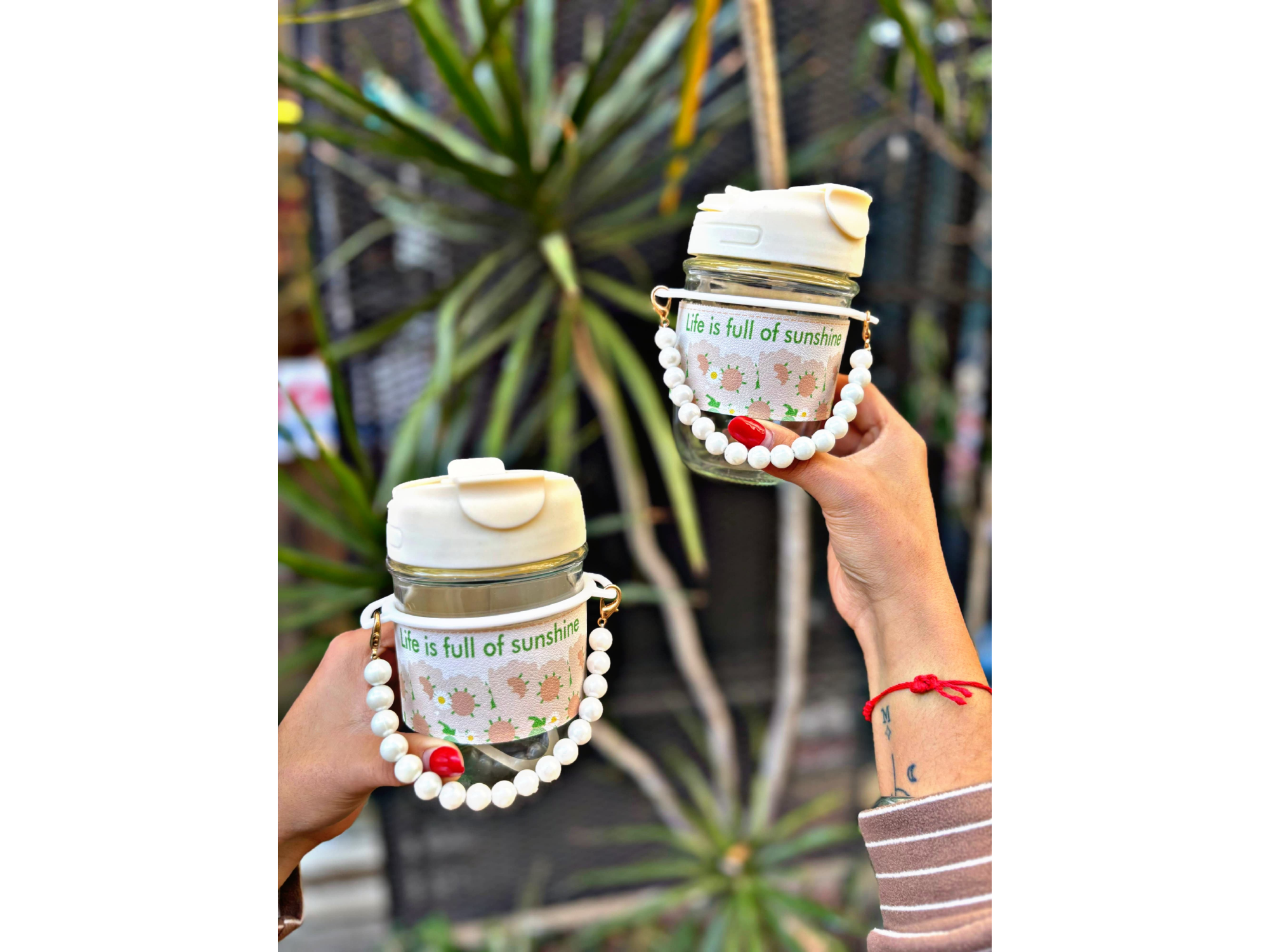 Taza/ vaso con perlitas