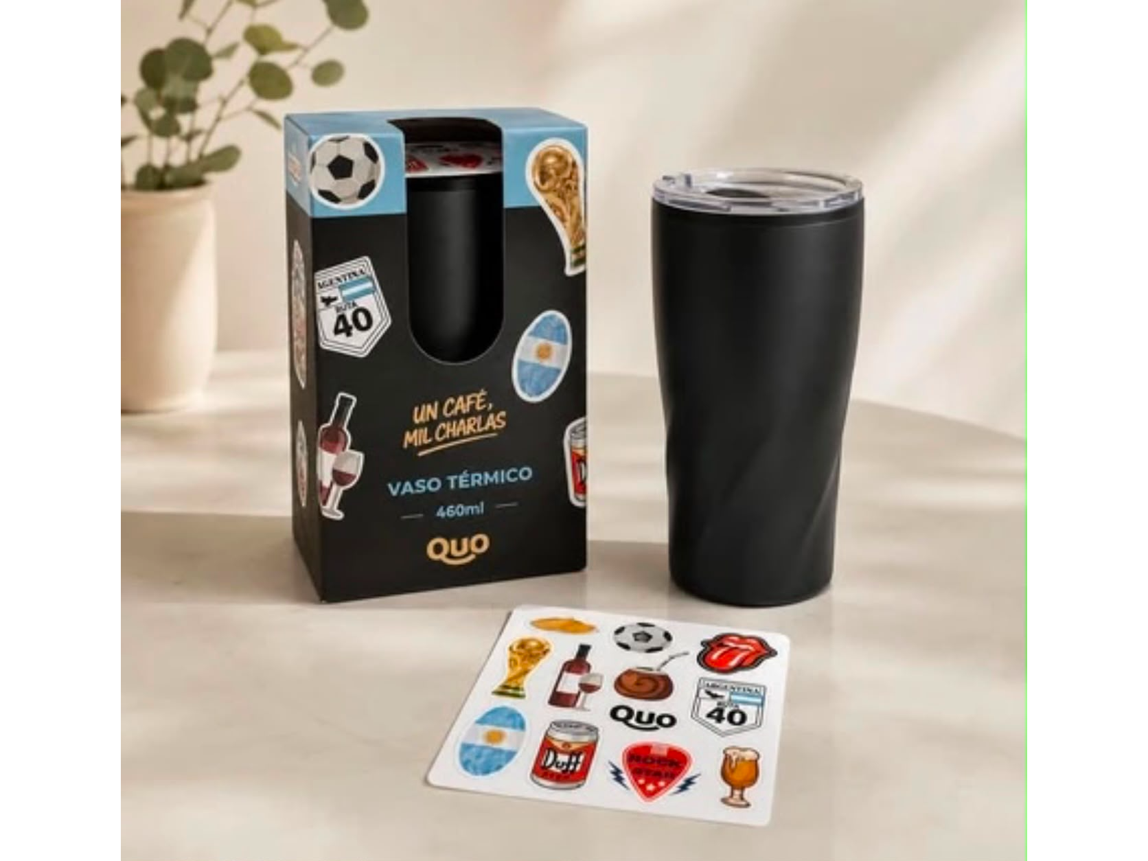 VASO CAFETERO QUO CON STICKERS