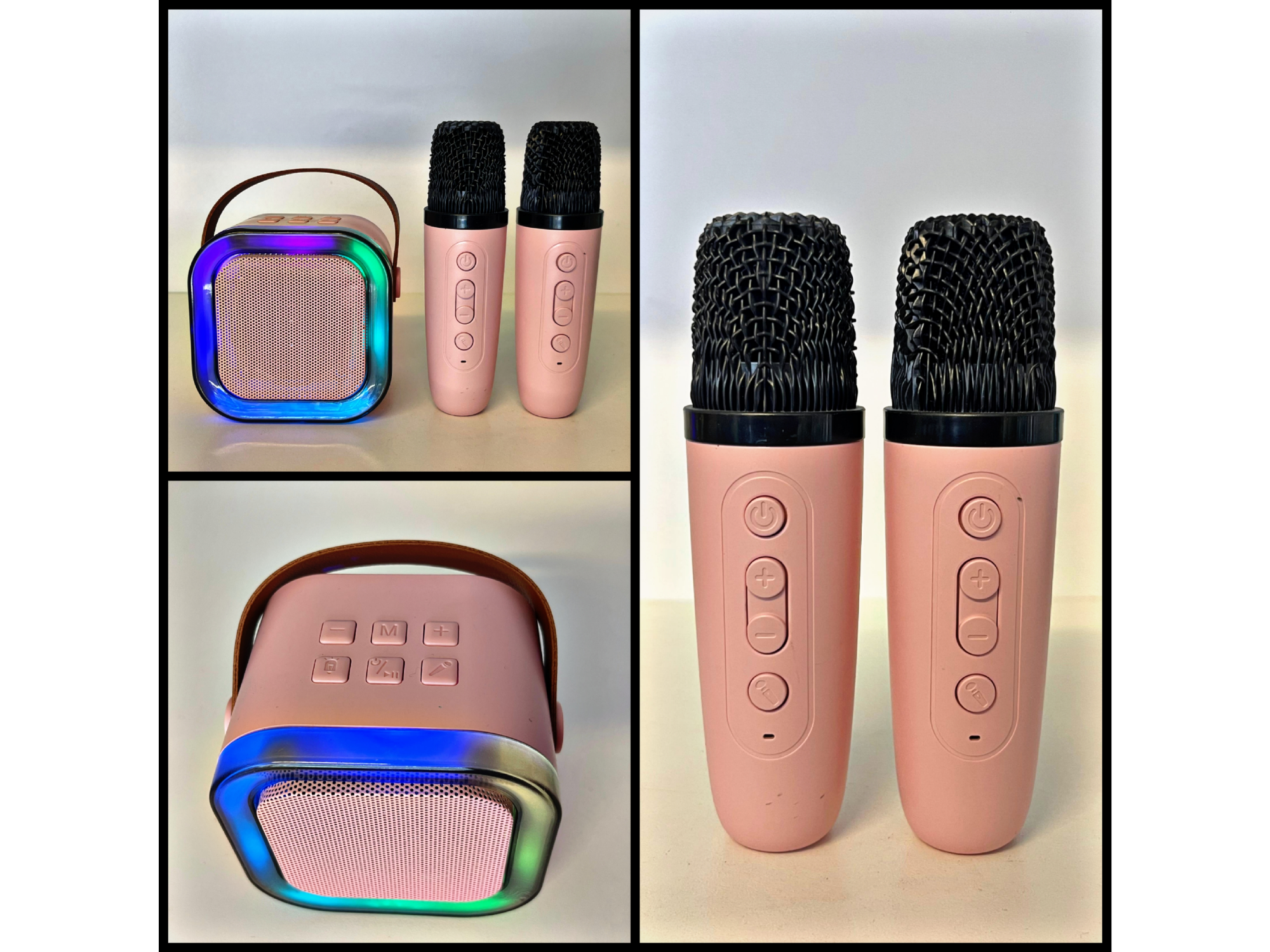 Parlante mini con 2 microfonos