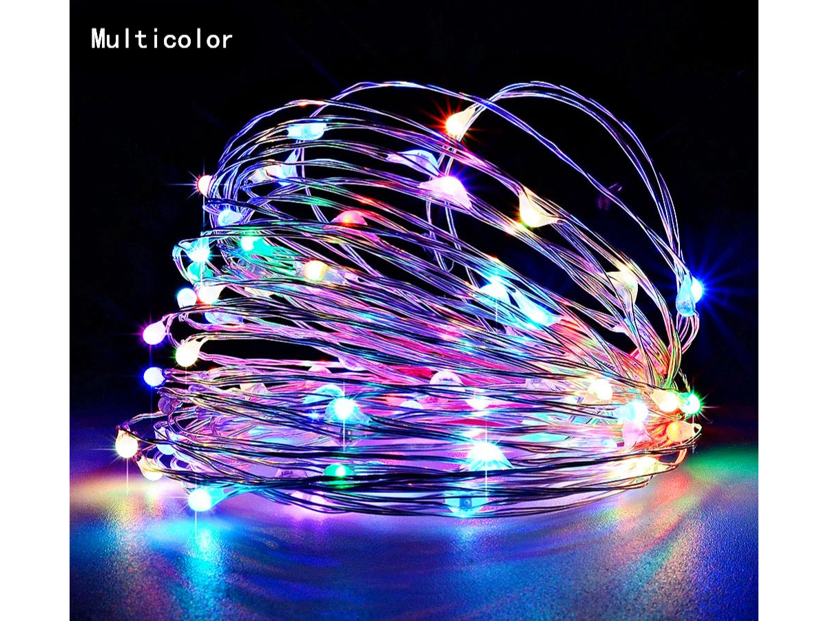 Alambre con luz a pilas Multicolor *(1,50 cm)*