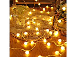 Guirnalda de luz eléctrica Esfera opaca blanco cálido *(3 mts)*