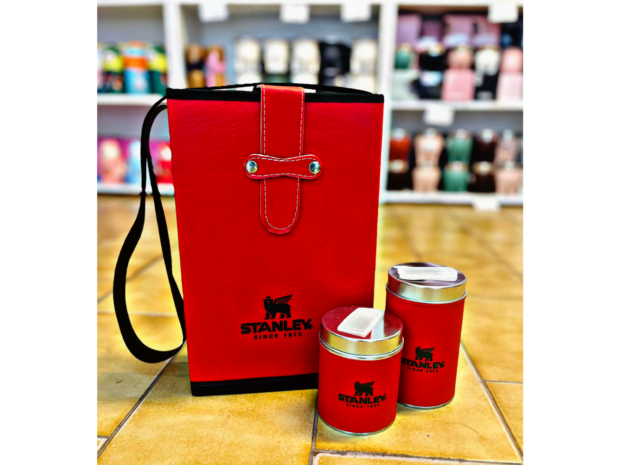 Set de canasta Stanley alta con latas forradas