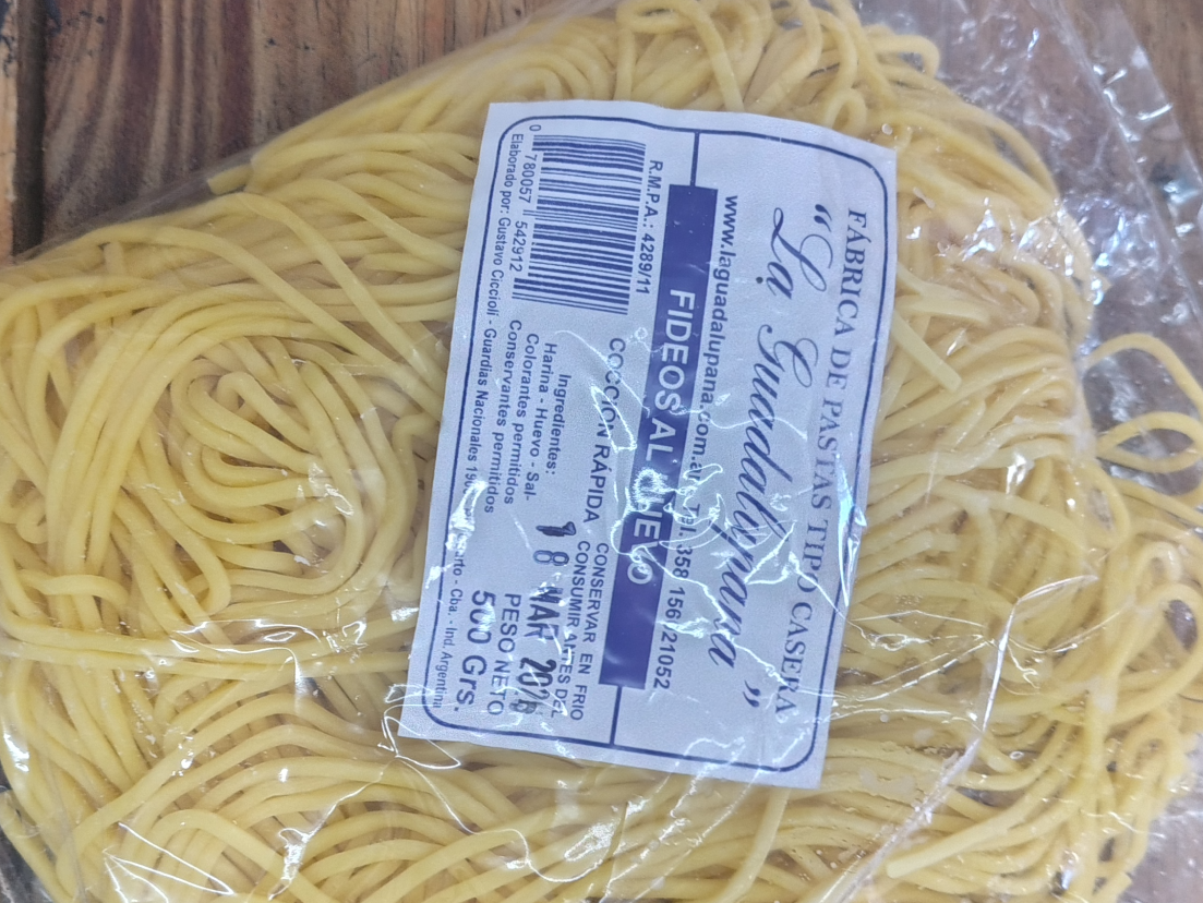 Spaghetti casero, 500grs "la guadalupana"