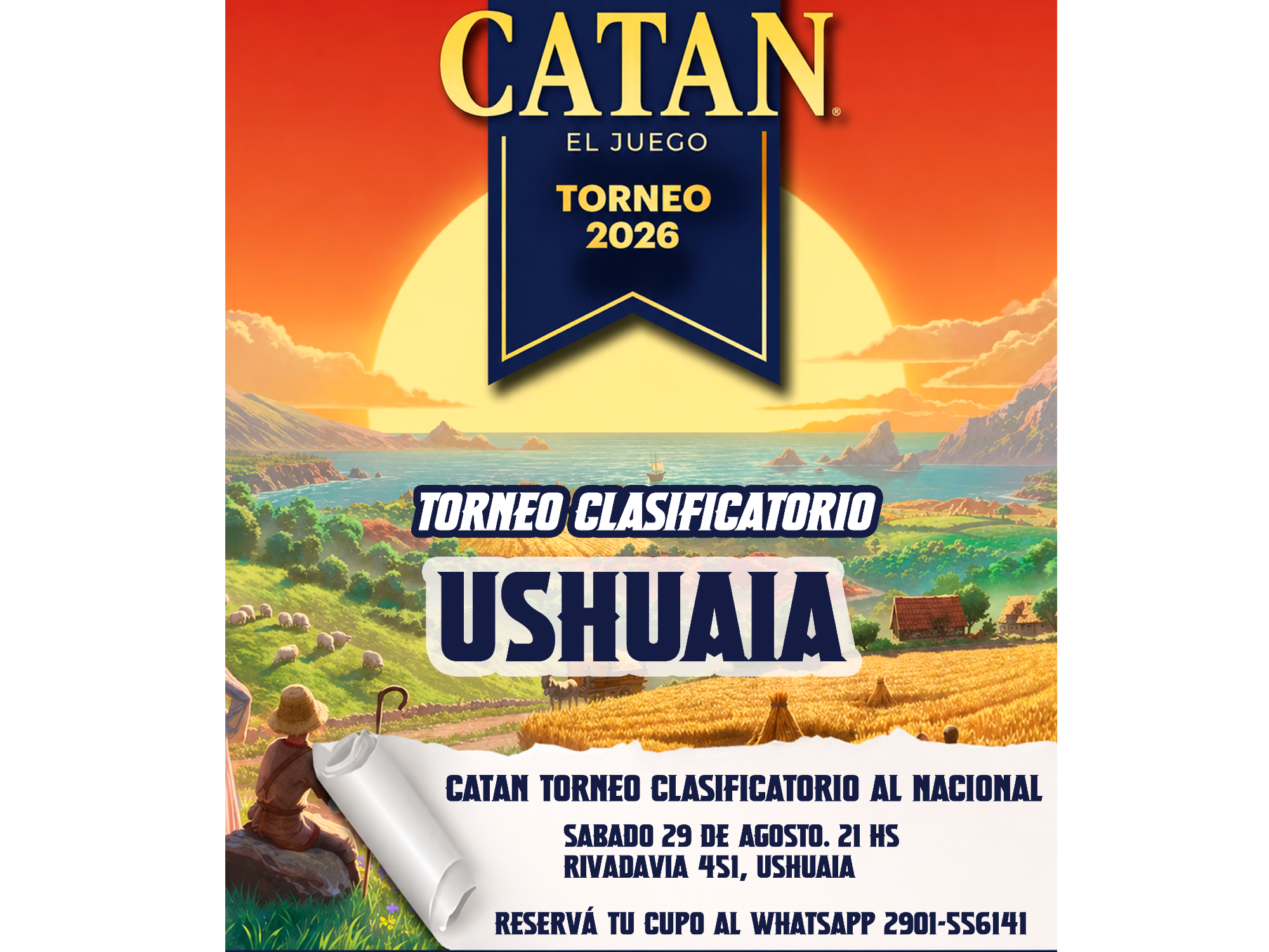 29/08/26 - CATAN TORNEO CLASIFICATORIO AL NACIONAL USHUAIA de Ushuaia Ludica