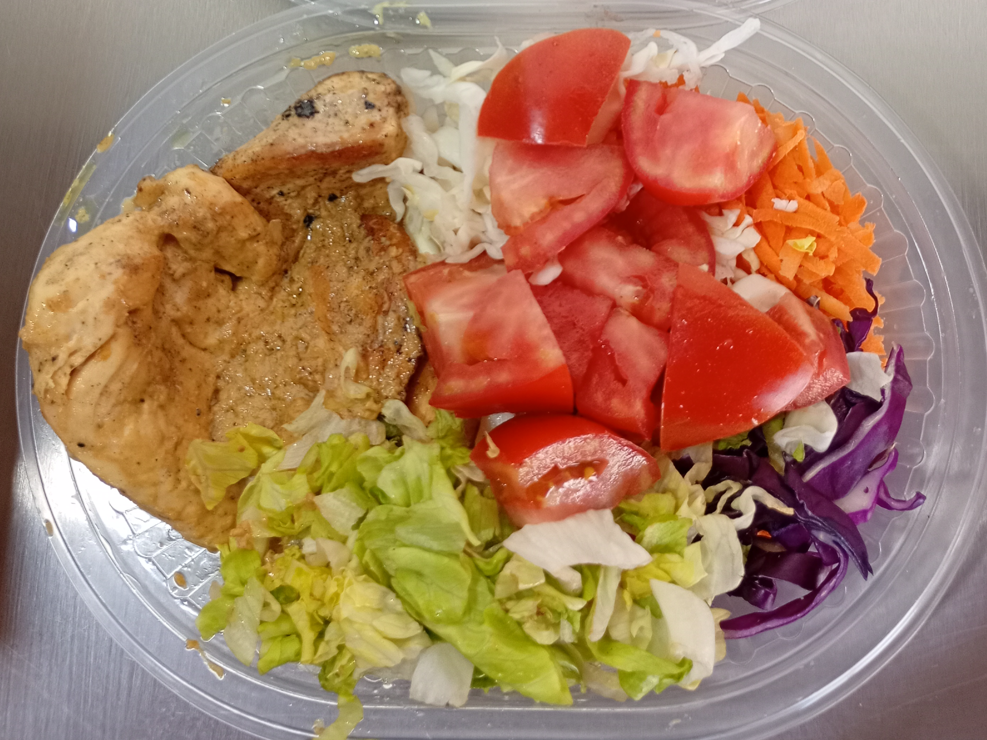 POLLO A LA MOSTAZA CON ENSALADA