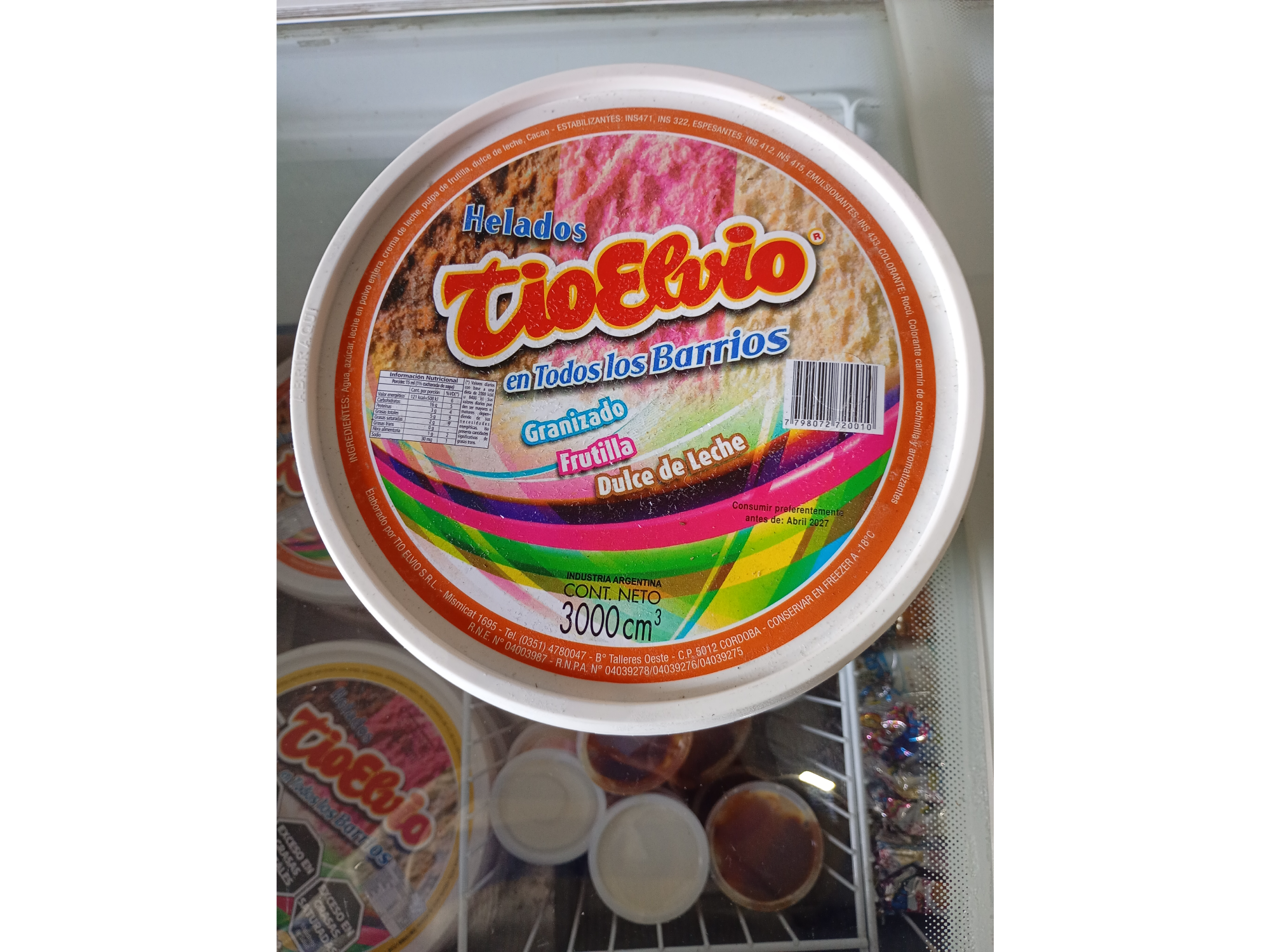 Pote familiar de helado 3 lts