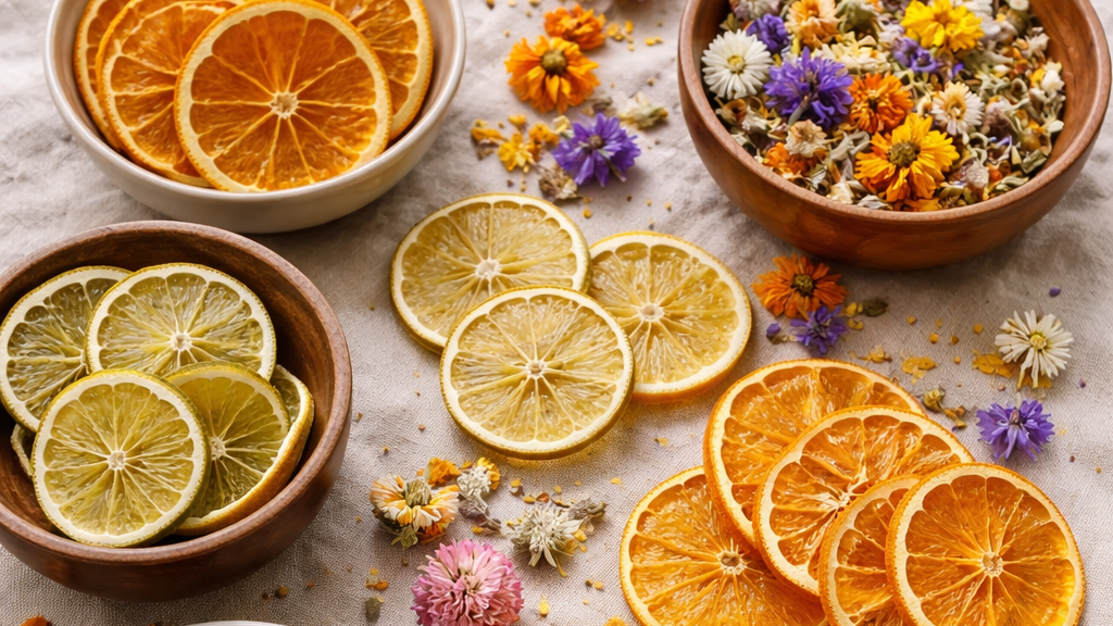 Flores y frutas deshidratadas