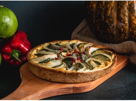 Zapallitos Verdes y Cebolla (Masa de Harina 100% integral y semillas)