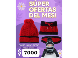 Gorro de lana 3 piezas