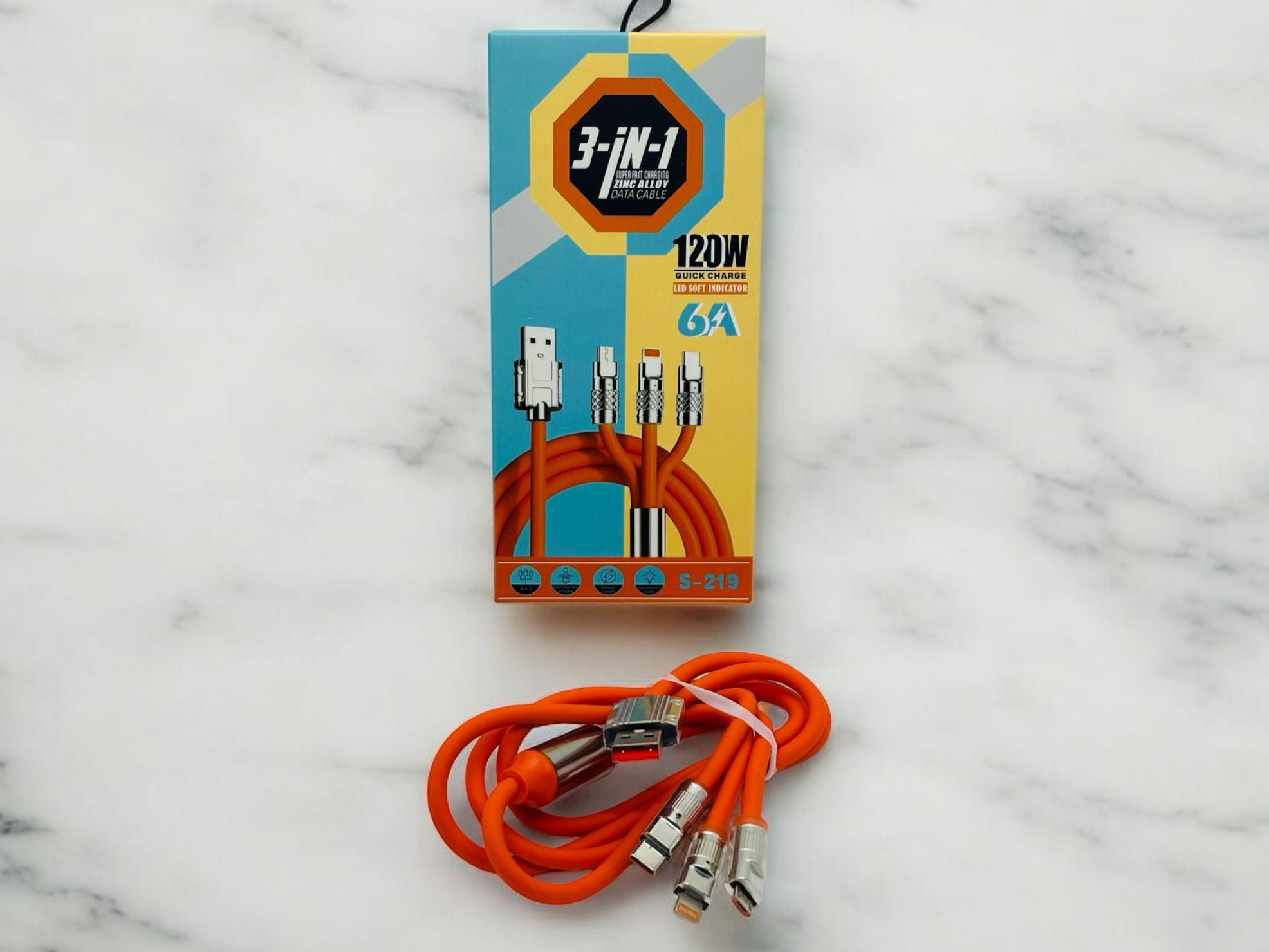 Cable 3 en 1 iPhone, tipo c y micro usb