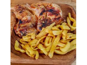 Medio Pollo + Papas medianas