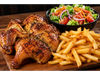 PROMO 2: 1 pollo asado + papas fritas grandes + bandeja mediana de ensalada