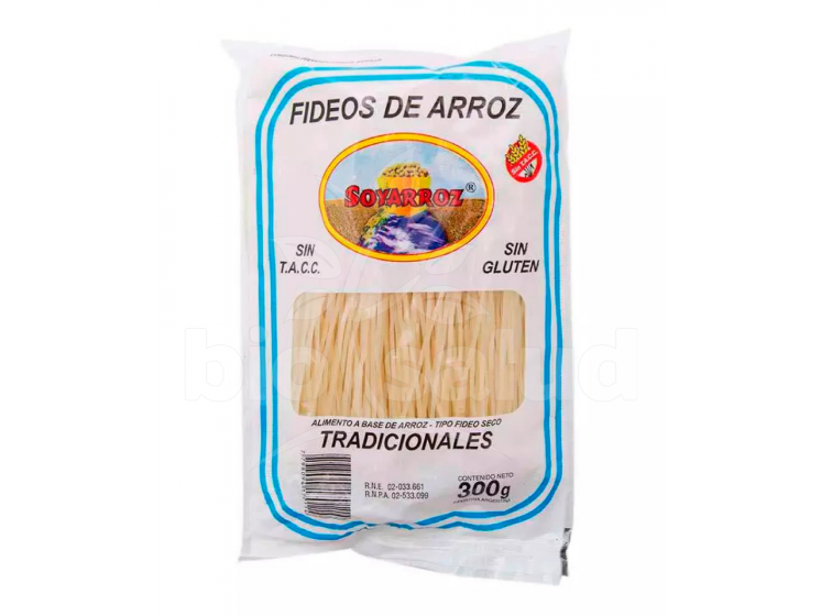 FIDEOS DE ARROZ TRADICIONAL X 300 GRS. SIN TACC