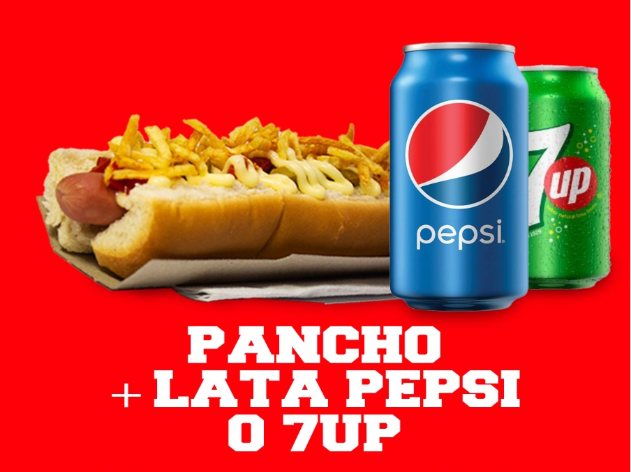 PANCHO + PEPSI/7UP LATA 354cc