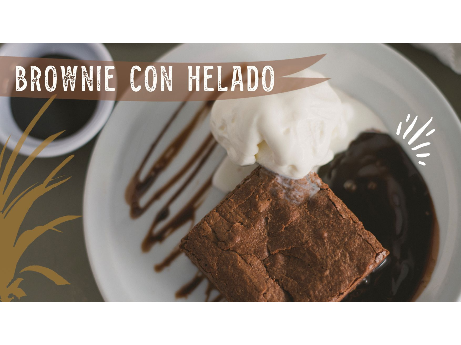 Brownie con helado