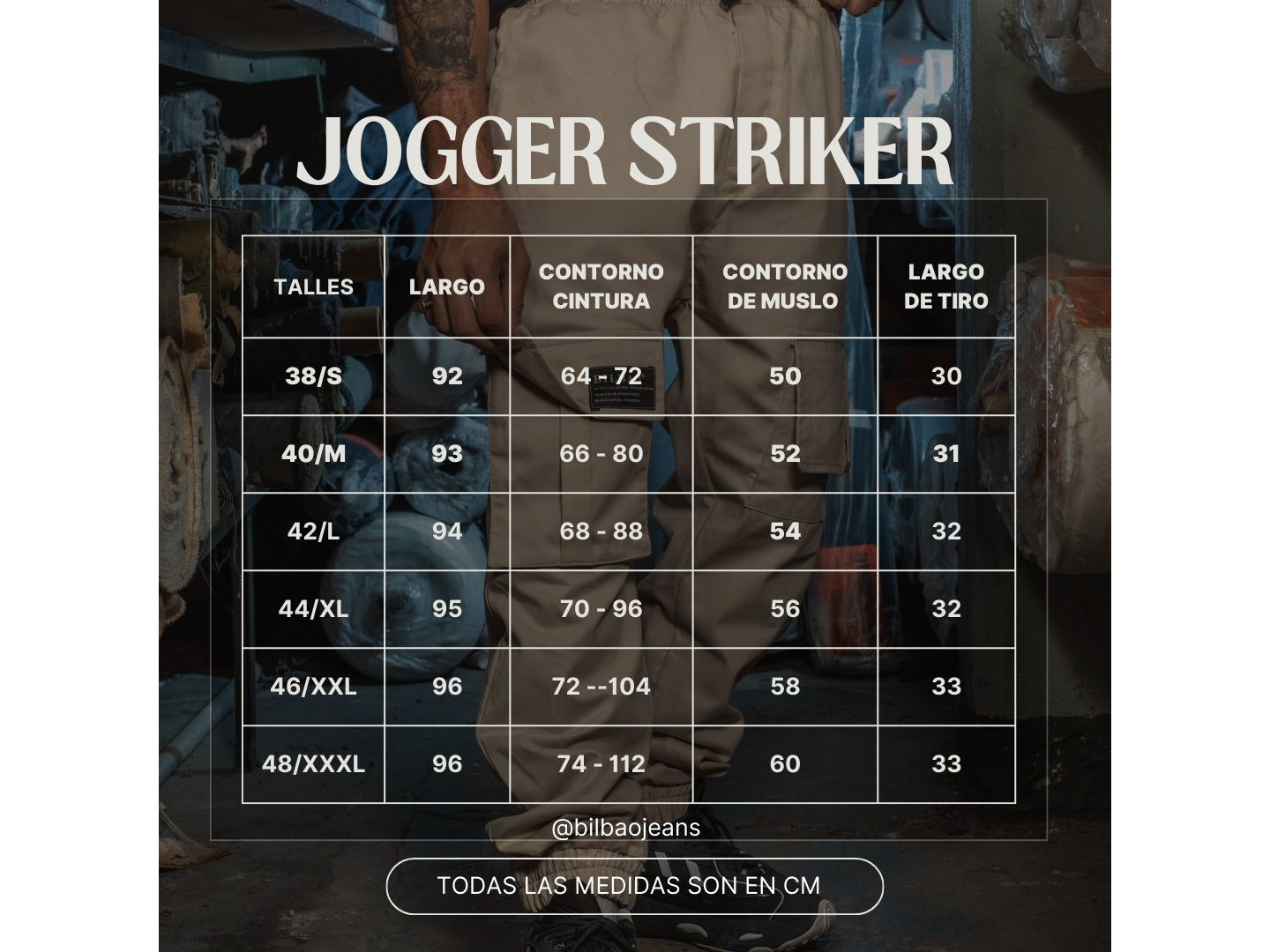 TABLA DE TALLES JOGGER MOM