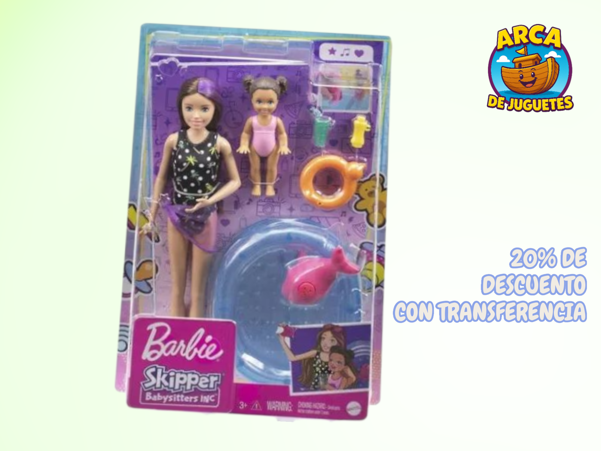Muñeca Barbie Skipper Babysitters Inc + Bebé y Accesorios | Juego de Cuidado Infantil