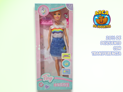 Muñeca Tiny Clásica 👗 | Con Vestido, Cartera y Espejo – Estilo y ternura en un solo juguete