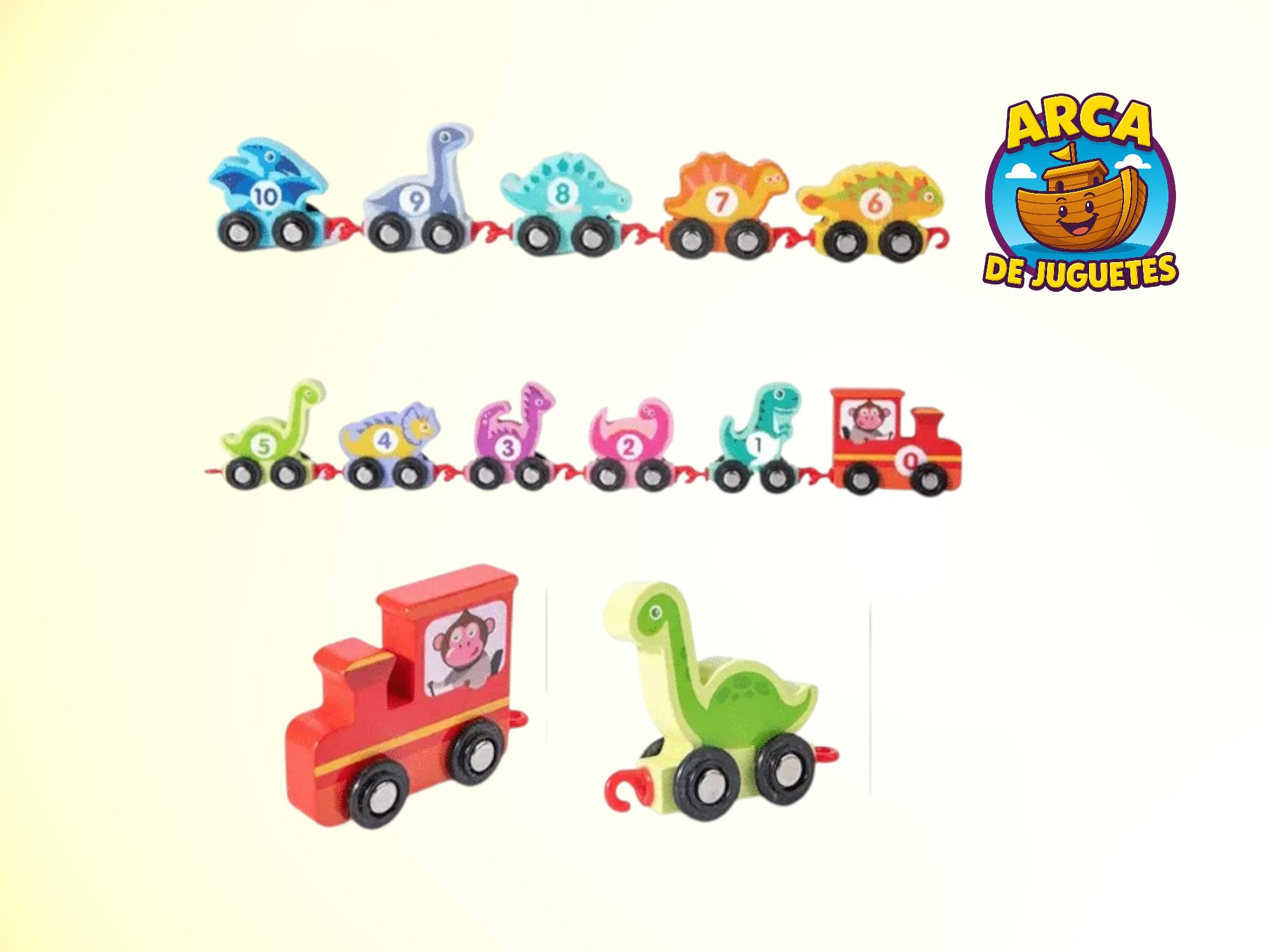 Tren de Dinosaurios Enumerados