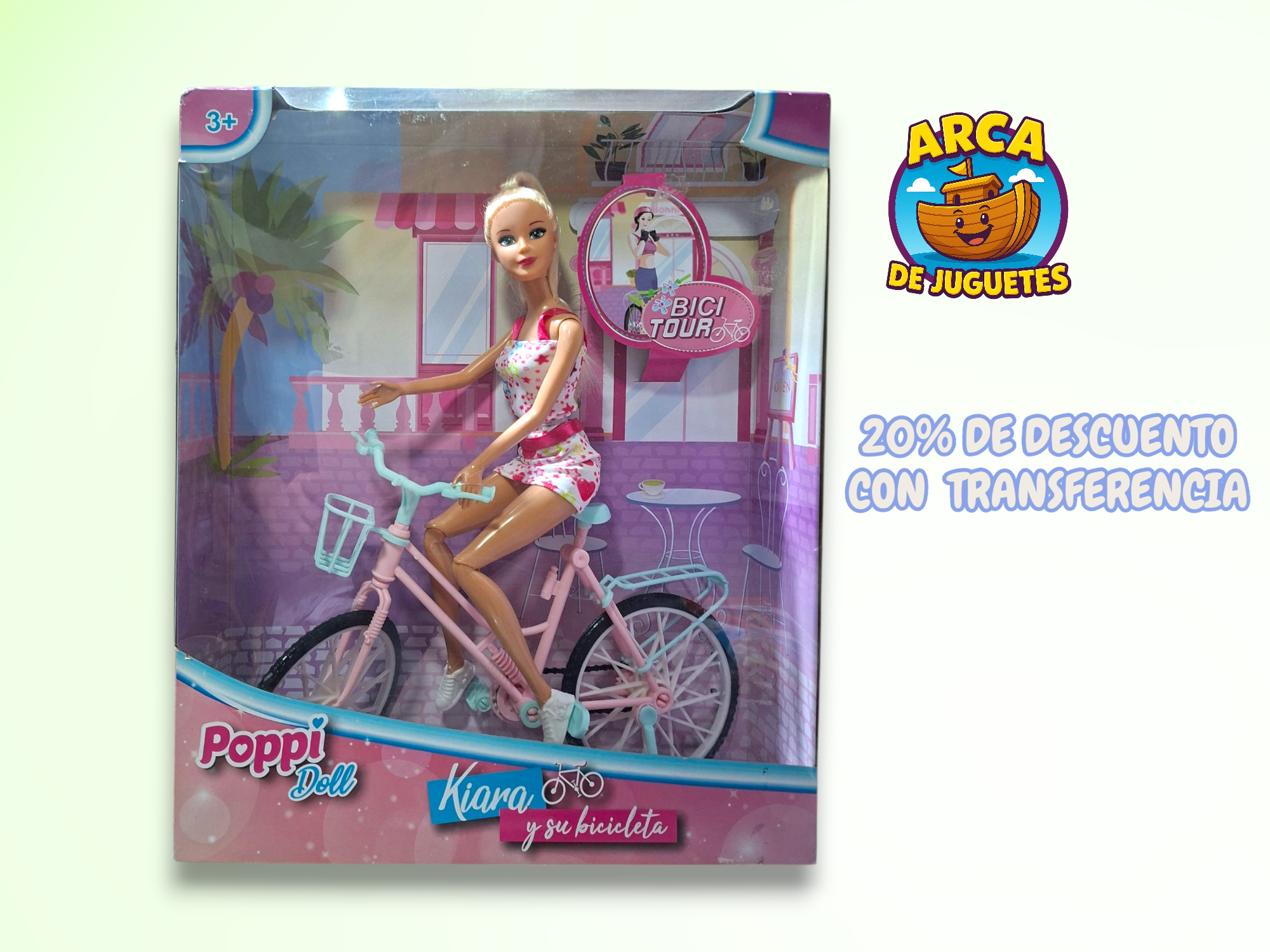 Muñeca Poppi Doll Kiara en Bicicleta 🚲 | Con casco y accesorios – Juguete de moda y aventura