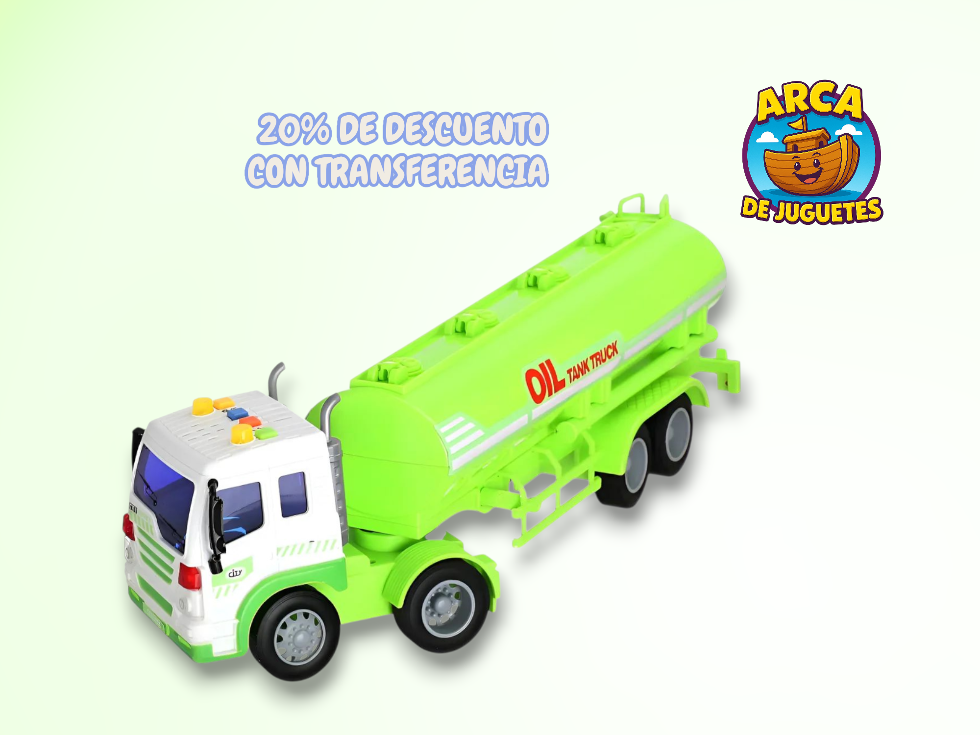 Camión Cisterna de Combustible con Luz y Sonido – Juguete Fricción City Service Escala 1:16