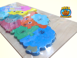 Rompecabezas de Madera Didáctico de Animales 🐘 | Piezas Numeradas y Coloridas | Juego Educativo Infantil