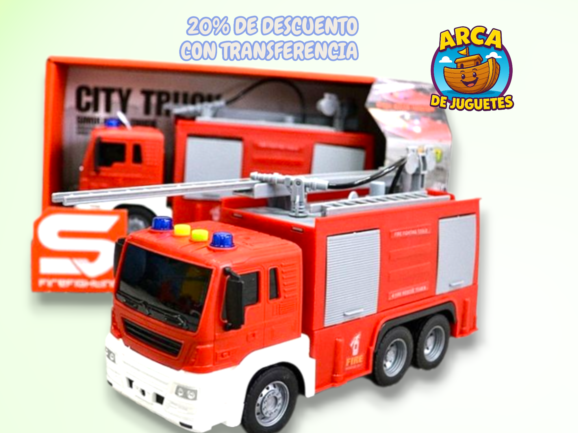 Camión de Bomberos a Fricción con Luz y Sonido – Escala 1:16 | City Service