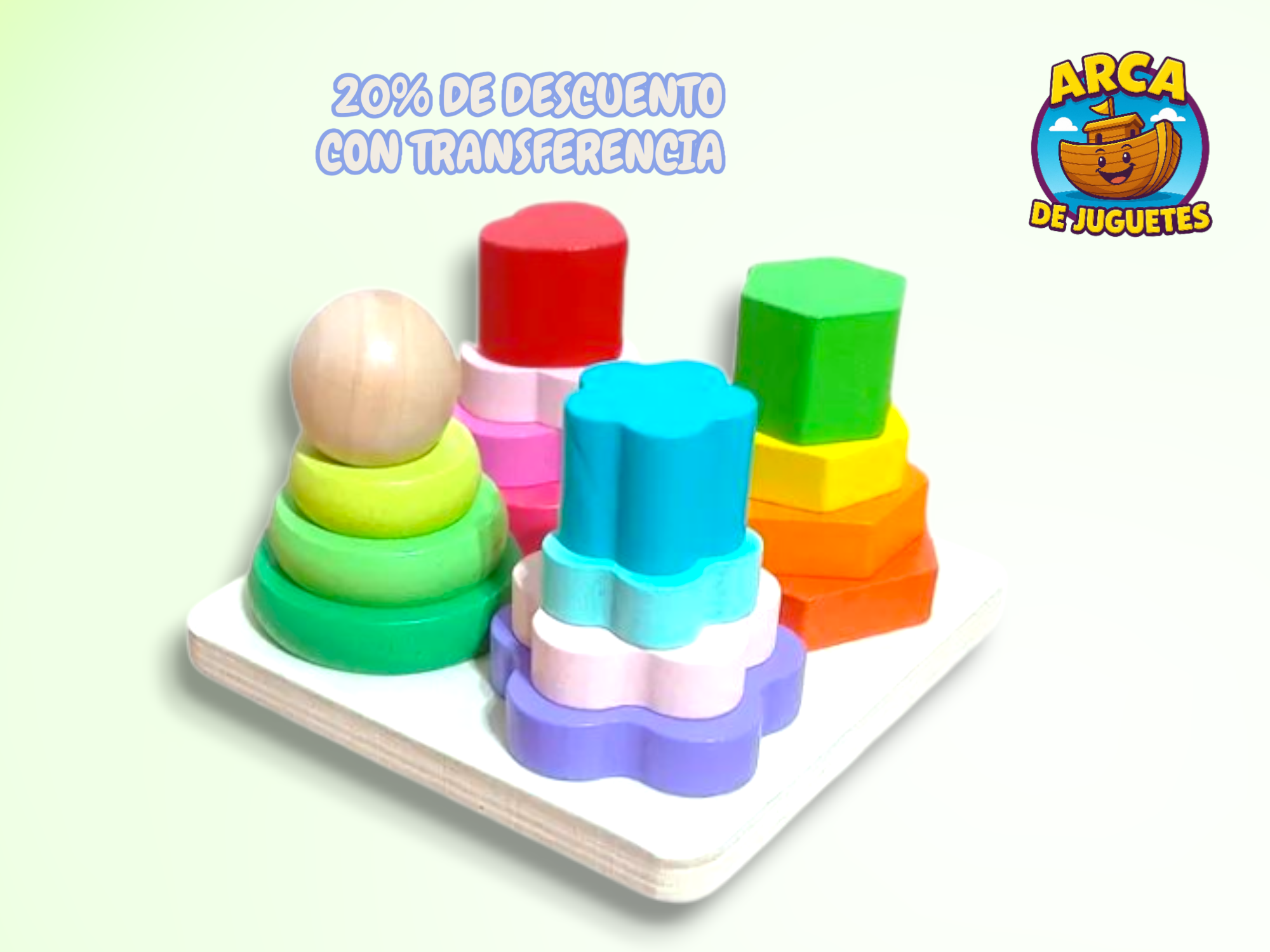 Apilable de Madera Didáctico – Figuras y Colores para Estimular el Aprendizaje