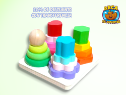 Apilable de Madera Didáctico – Figuras y Colores para Estimular el Aprendizaje
