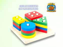 Juego de Encastre y Apilable de Madera – Figuras y Colores Didácticos