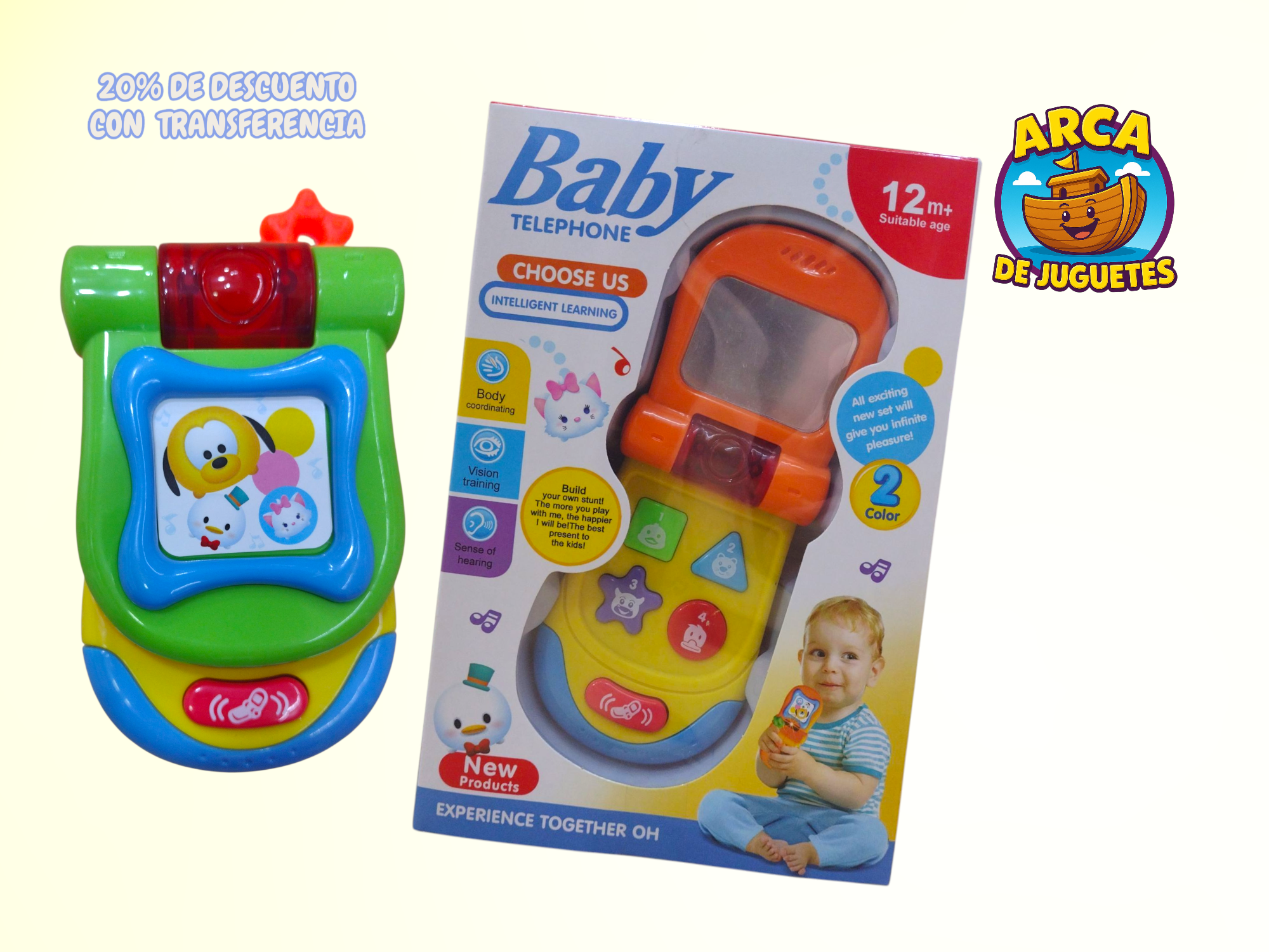 Celular para Bebé con Luces y Sonidos – Con Espejito y Tapa – Juguete Didáctico de Excelente Calidad