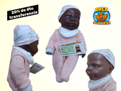 Muñeco bebé moreno de 29 cm