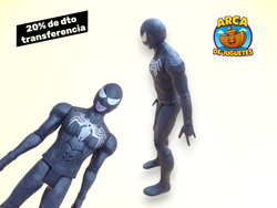 🖤🕷️ Figura Spider-Man Negro 30 cm con Luz y Sonido – Hombre Araña Symbiote 🕷️🖤