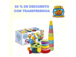Set de Regalo 3 en 1 Duravit para Bebés – Vasitos Apilables, Anillos Didácticos y Cubo de Encastre