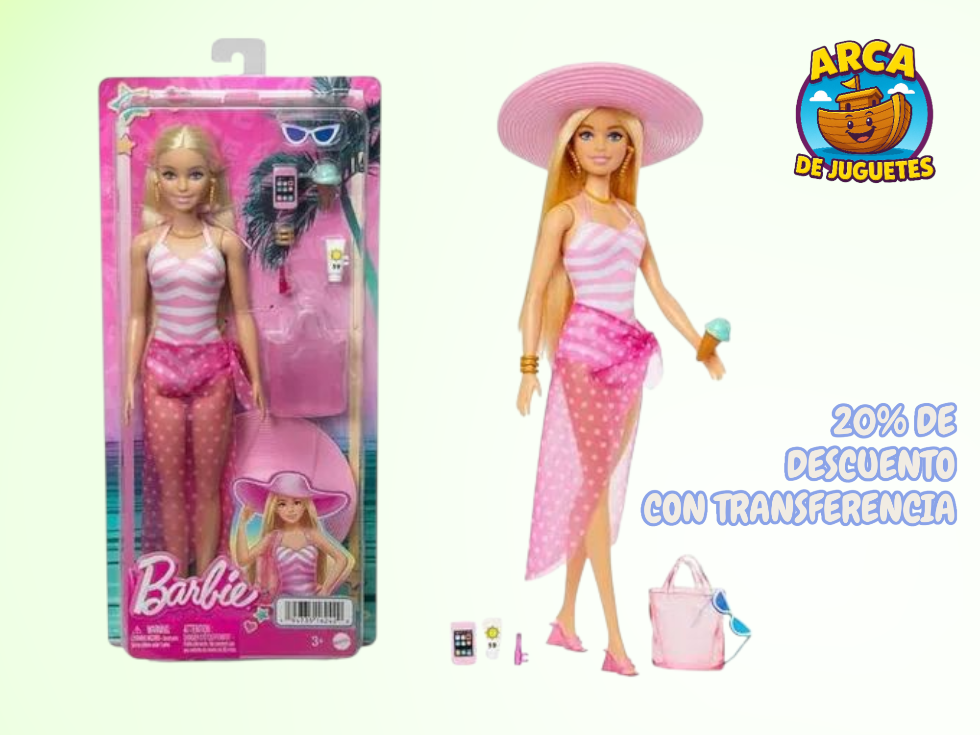 Muñeca Barbie Original Playa Fashion – Con Accesorios, Sombrero y Bolso • Ideal Para Regalar