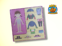 👉 Juego de Madera Didáctico – Encastre para Vestir Niño o Niña con Ropa Intercambiable