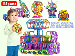 🧲 Bloques Magnéticos 148 Piezas – Creatividad sin límites