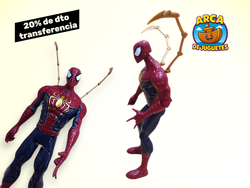 🕷️🔴 Figura Spider-Man Iron Spider 30 cm con Luz y Sonido – ¡El Hombre Araña más poderoso! 🔴🕷️