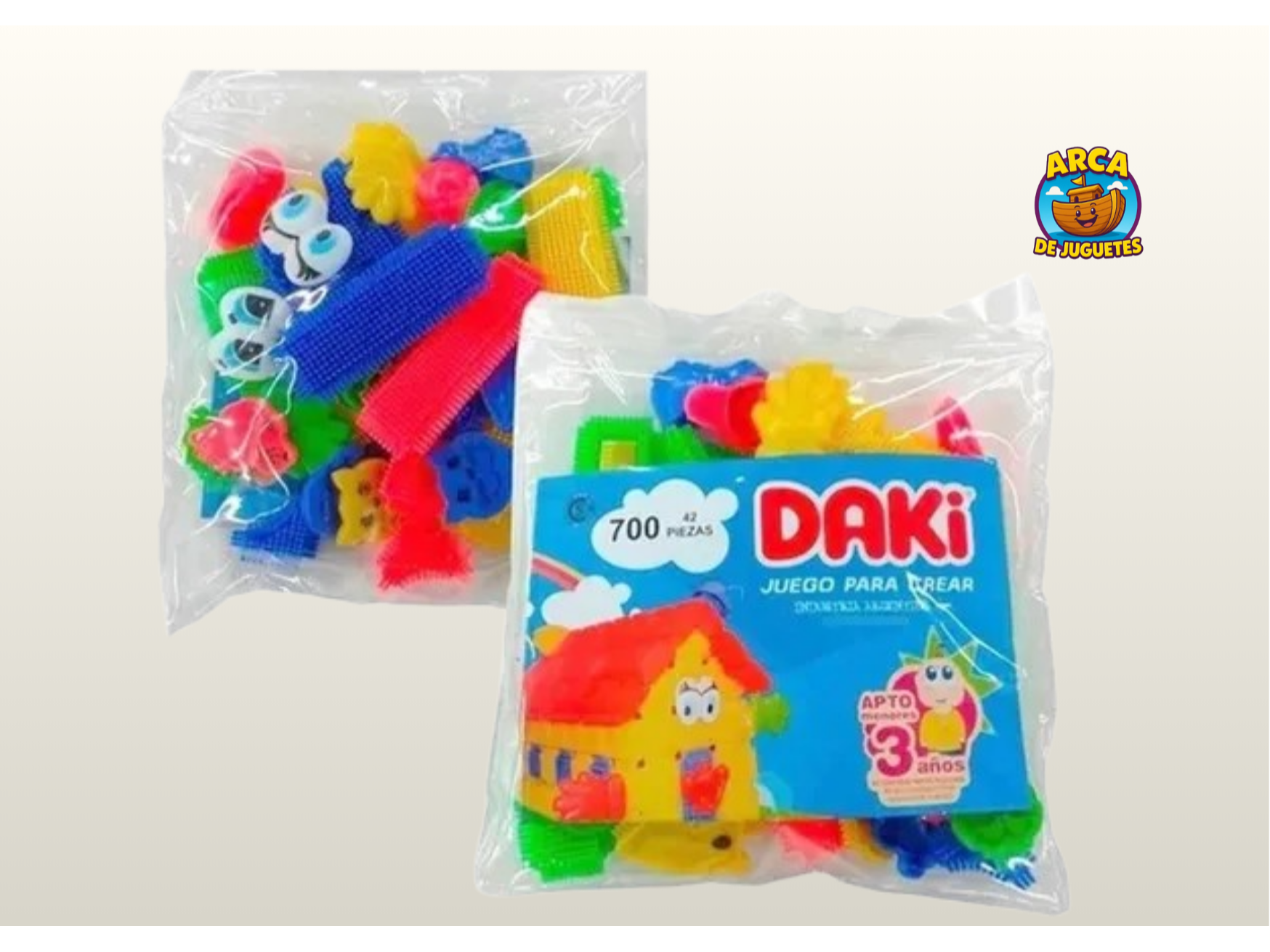Bloques DAKI Bolsa 700 – 42 Piezas Didácticas Apto +18 Meses