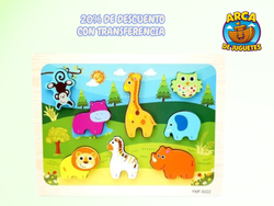 Encastre de Madera con Figuras de Animales – Didáctico