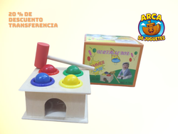 Banco de Descarga con Martillo y 4 Pelotas – Juego Didáctico de Colores y Coordinación