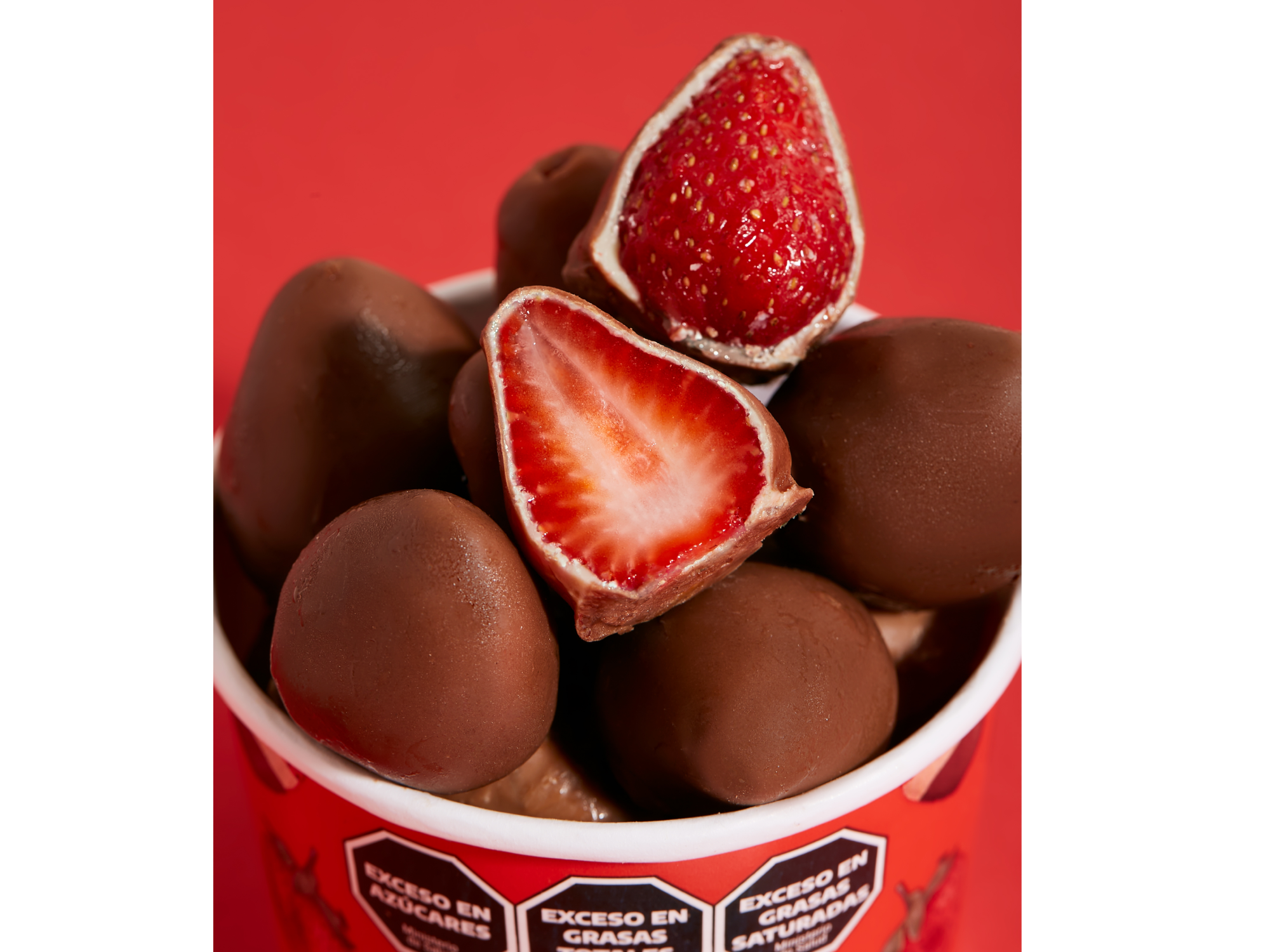 Frutillas con doble chocolate