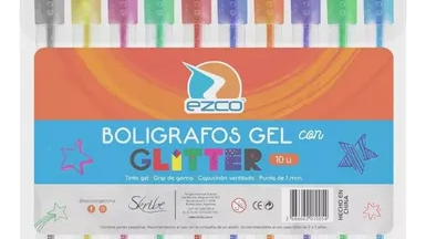 BOLIGRAFOS EN GEL ,GLITTER , POR UNIDAD O BLISTER