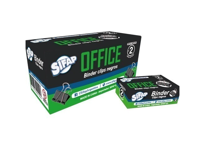 CLIPS BINDER SIFAP 25MM NEGRO XUNIDAD