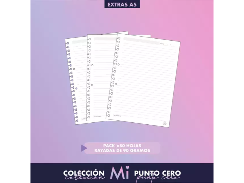 Repuesto A4 PUNTO CERO con LISO x80 hojas de 90 gramos