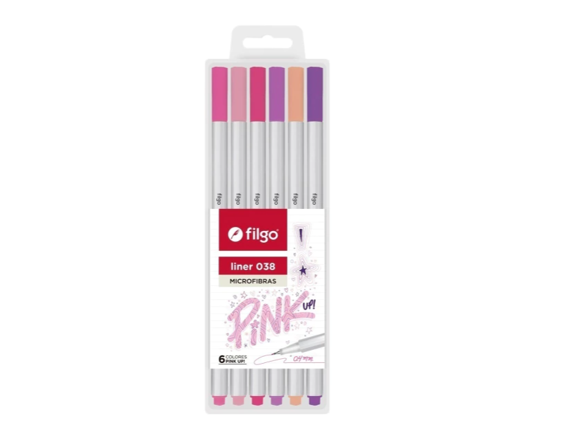 MICROFIBRA FILGO 0.4MM PINK X6 SURTIDOS