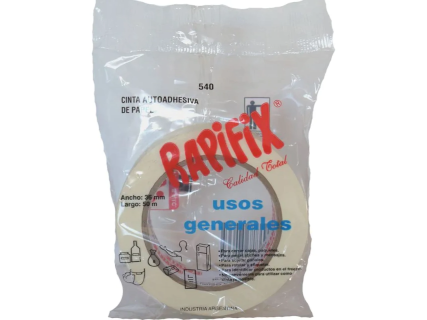 CINTA ADHESIVA PAPEL RAPIFIX 36X50 C/BOLSITA