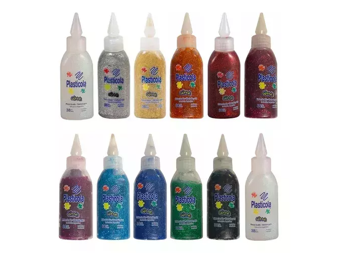 ADHESIVO GLITTER PLASTICOLA 38GR XCOLOR