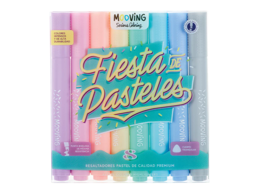 RESALTADOR REDONDO MOOVING PASTEL X8