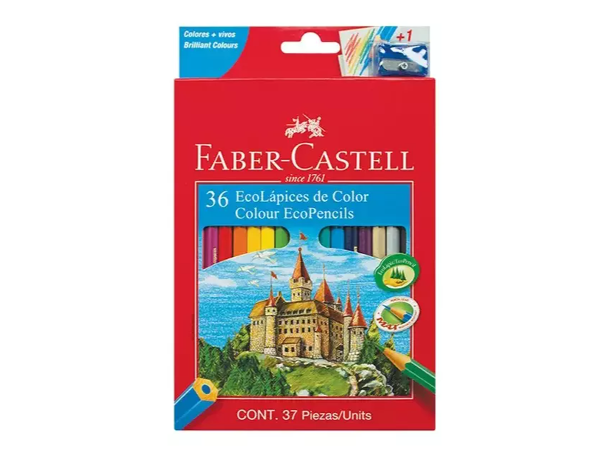 LAPIZ COLOR FABER ECOLAPIZ X36 + SACAPUNTA